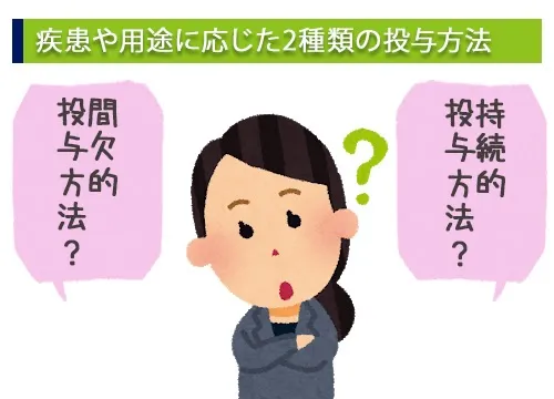 疾患や用途に応じた2種類の投与方法
