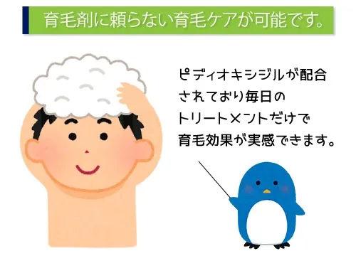 育毛剤に頼らない育毛ケアが可能です。